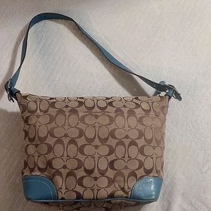 Coach Signature Jacquard Suede ShoulderBag